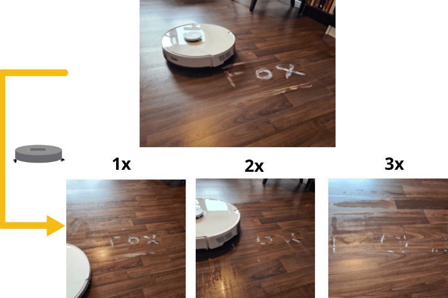 The Roborock S7 Pro Ultra's mopping test result on the laminate floor is clearly displayed.