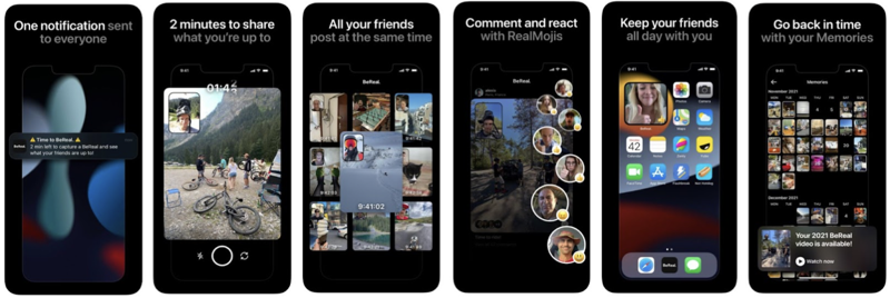 An image showing how the BeReal app works.