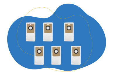 Six dust bags for the base station of the Dreame L10s Ultra can be seen.