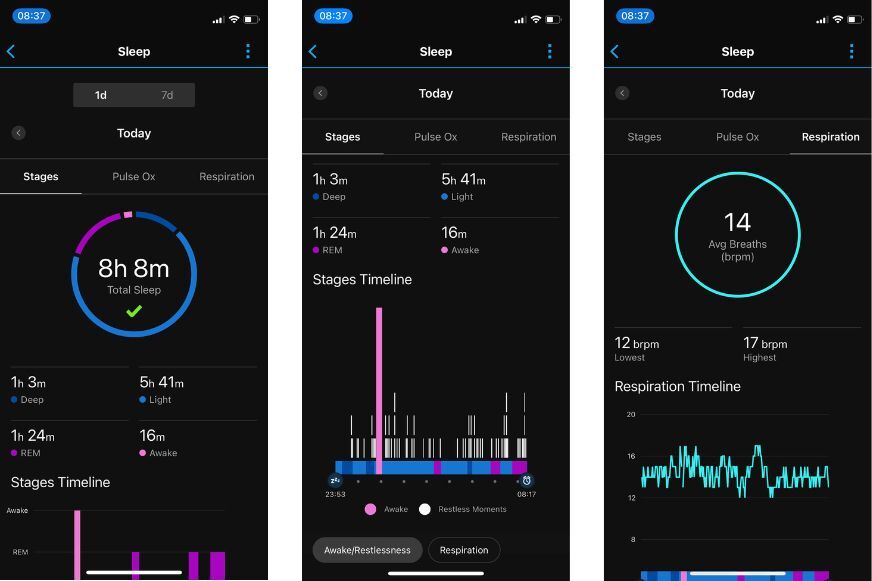You can see the Fenix 7's recorded sleep in the Garmin Connect app. 
