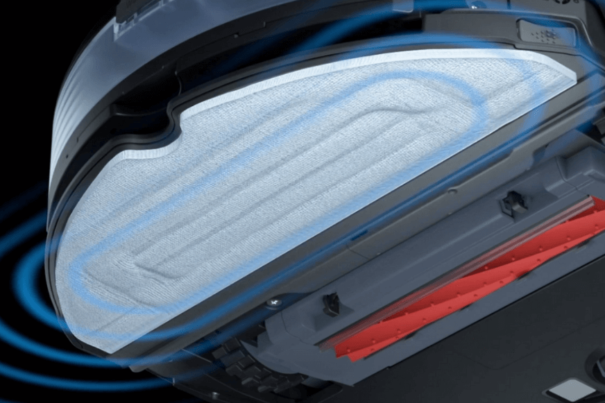 How the Roborock S7 MaxV Ultra's vibrating wipe function works is illustrated.