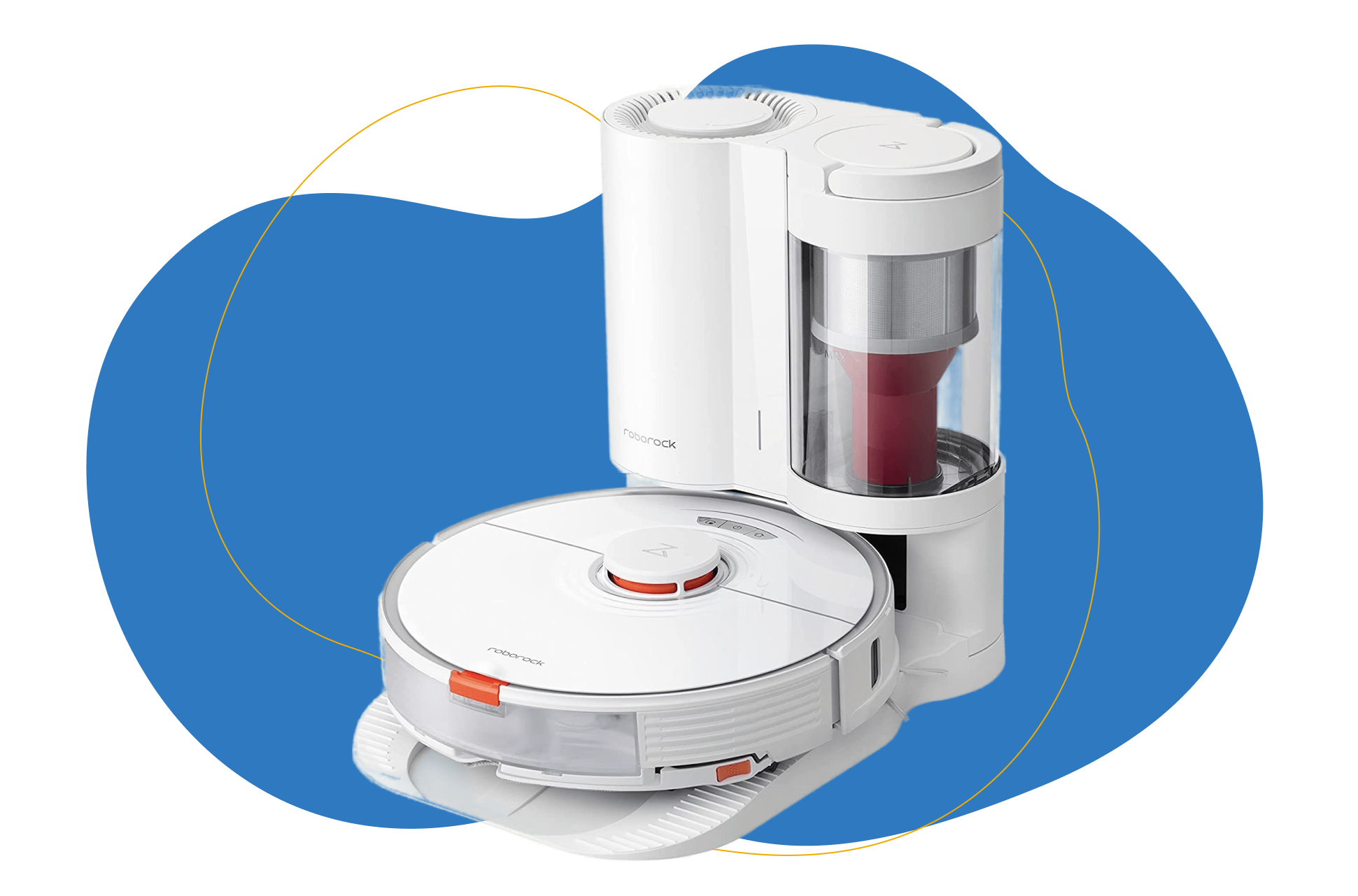 The Roborock S7 with the mopping plate from below