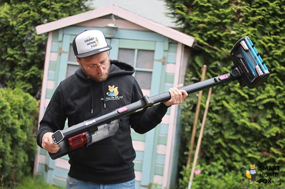 The Shark Anti Hair Wrap Flexology cordless hoover is seen.