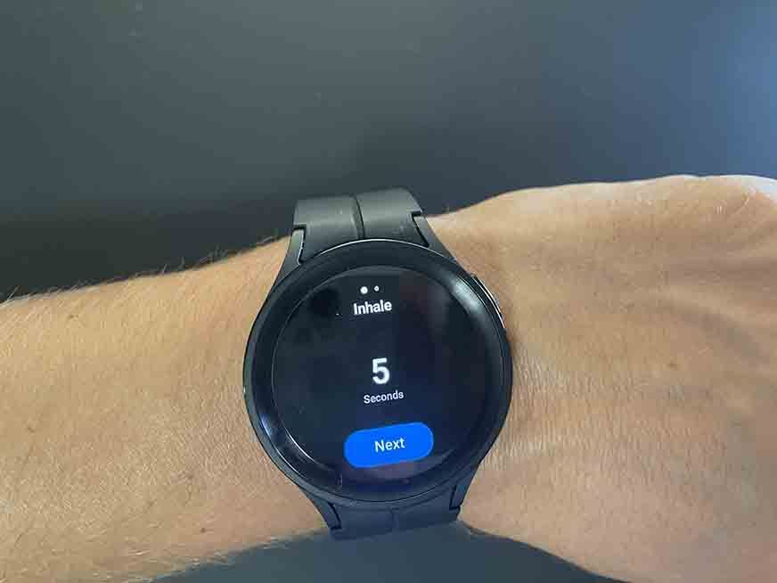 You can see the breathing exercises on the fitness watch.
