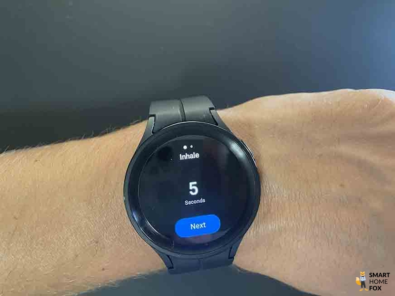 You can see the breathing exercises on the fitness watch.