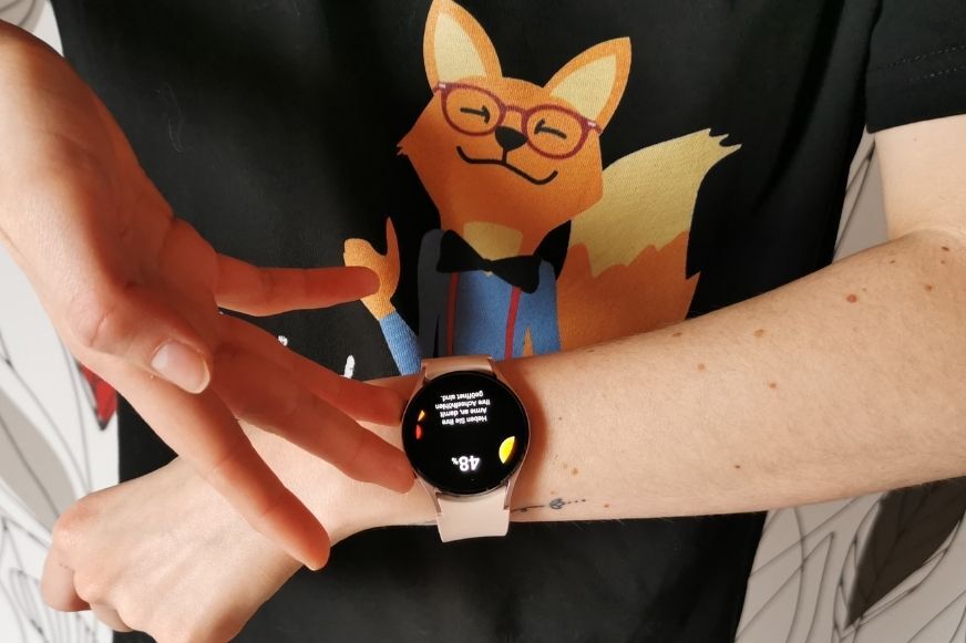 You can see how the body analysis is carried out on the smartwatch.